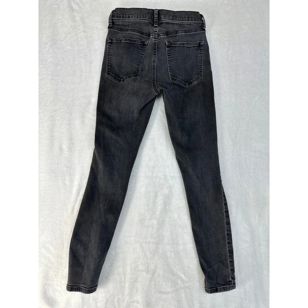 GAP Girls 26R (26x27) Black Denim True Skinny Mid-Rise Jeans Stretchy Kids XL‎